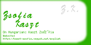 zsofia kaszt business card